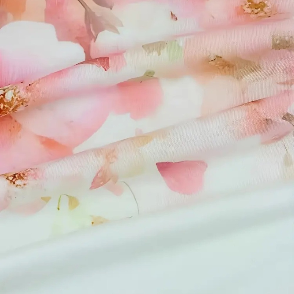 Floral Pink and White Women's Top - Picture 4 of 9